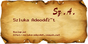 Szluka Adeodát névjegykártya
